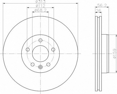 HELLA PAGID 8dd355108101 -  Тормозной диск